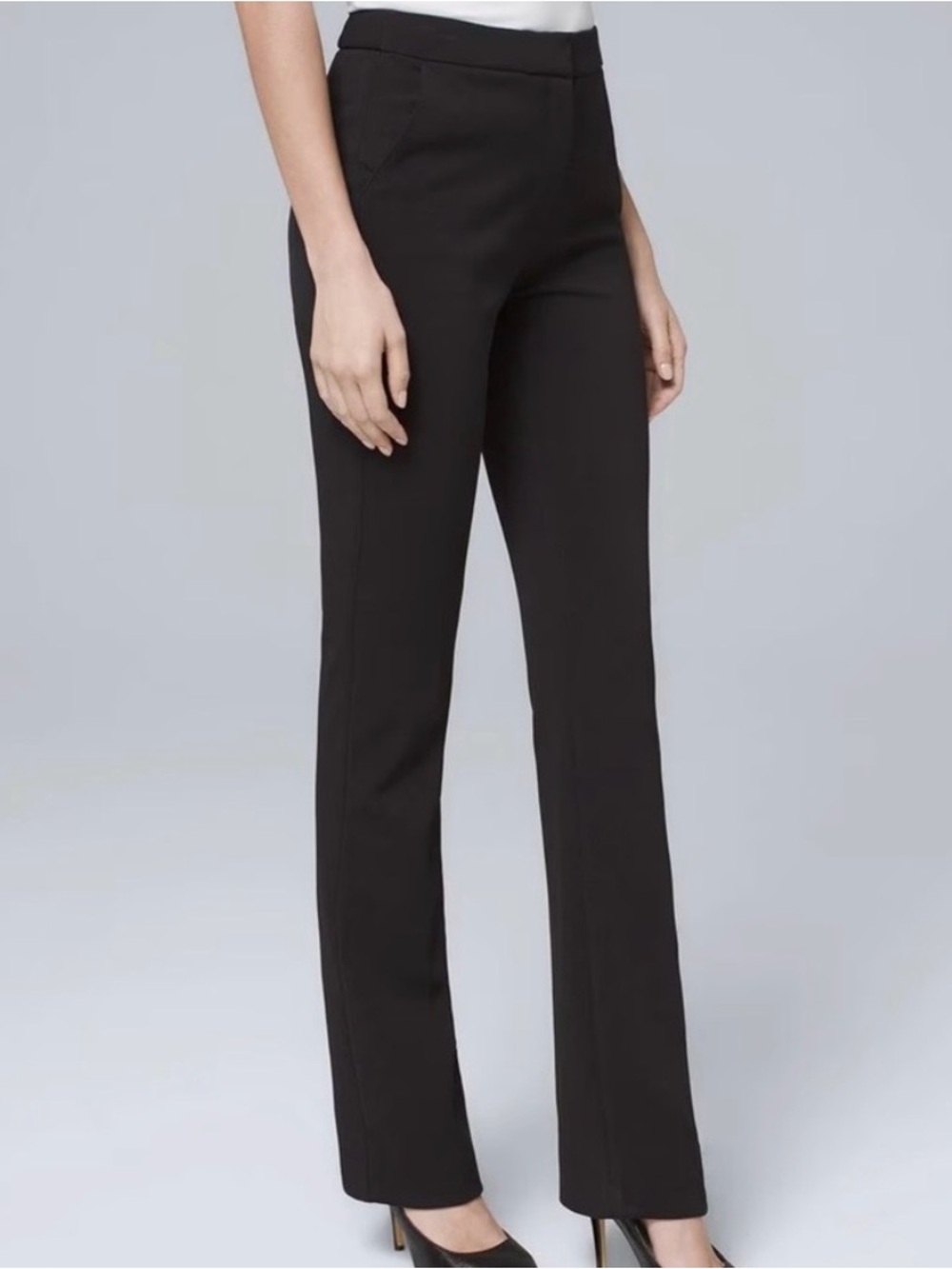 WHITE HOUSE BLACK MARKET Essential Slim Straight Pants NWOT Sz 14 Black Office